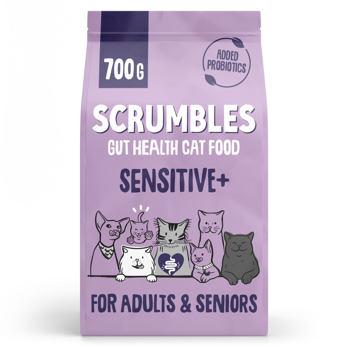 Scrumbles Gut-Friendly Extra Sensitive Chicken Dry Cat Food 750g Gluten-Free High Meat Hypoallergenic Grain-Free