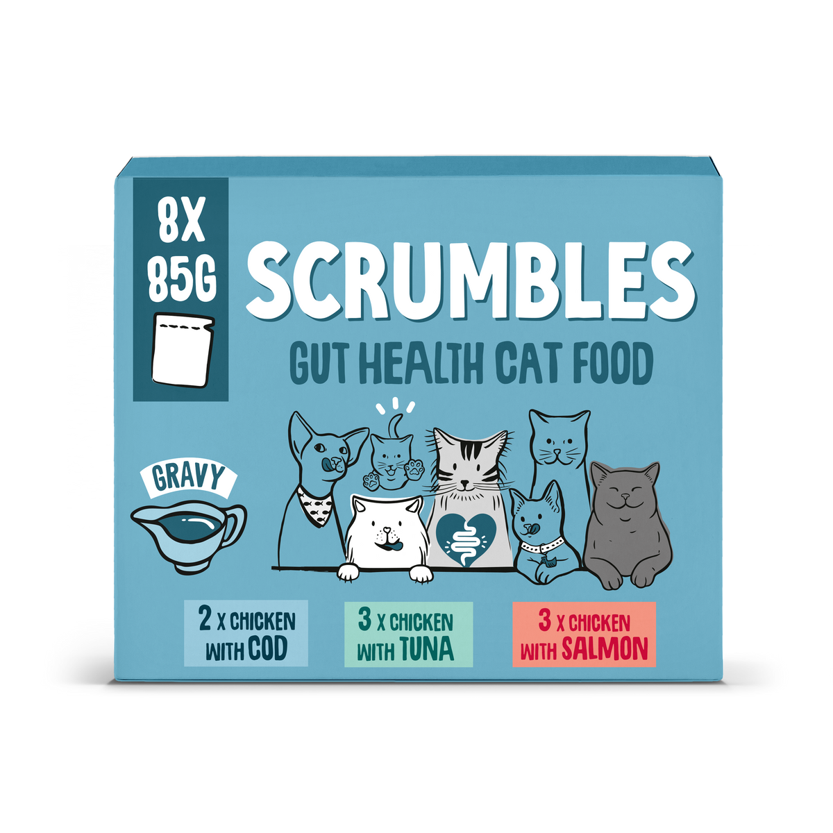 Sachets de nourriture pour chats au poisson en sauce sans céréales